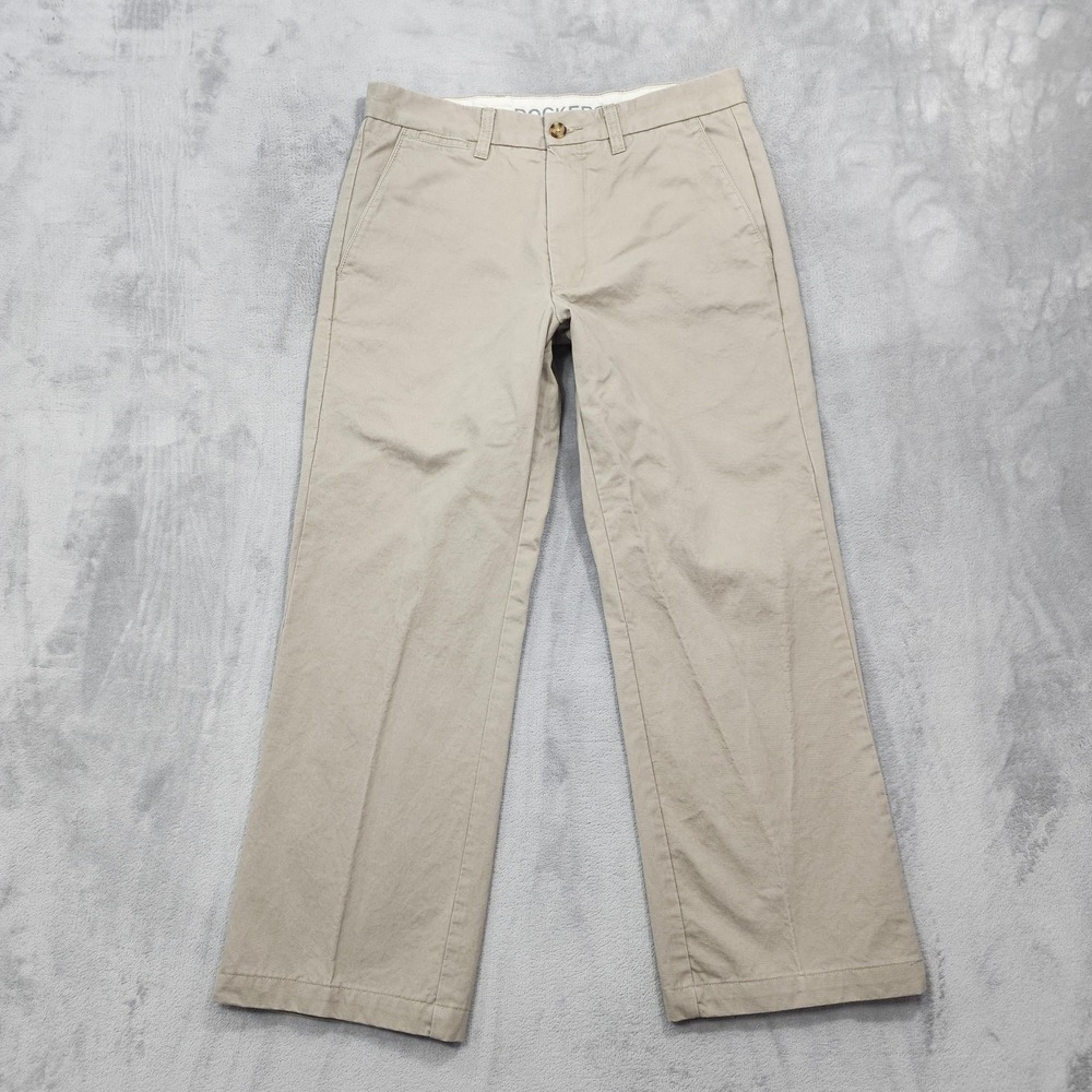 Dockers Pants Mens 32x30 Beige D3 Classic Fit Flat Front Chino Straight Khakis